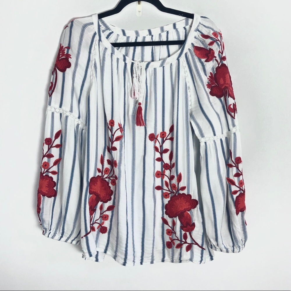 White Cotton Boho Style Oversized Shirt Top